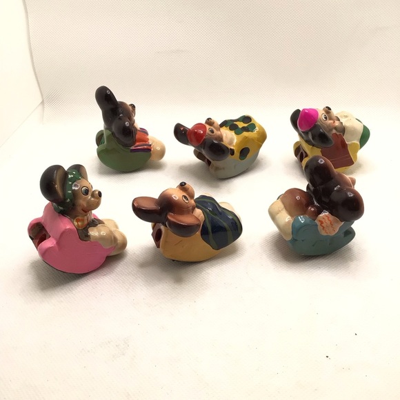 Vintage Giraffe (6) Cute Mouse Mice Terra Cotta 70’s Pencil Sharpeners - Picture 3 of 13